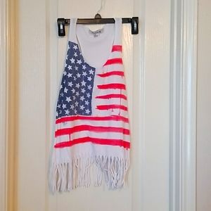 American Flag Fringe Tank